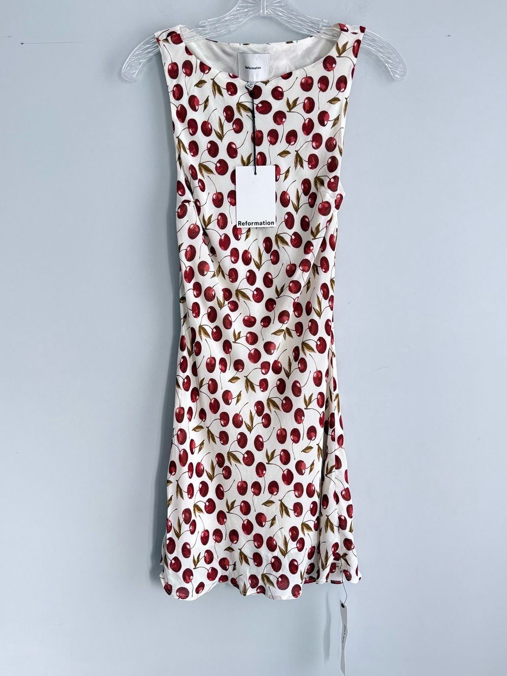 NWT Reformation Dale Dress XS Cheesecake Cherry Print Mini Cottagecore Coquette - Picture 5 of 16